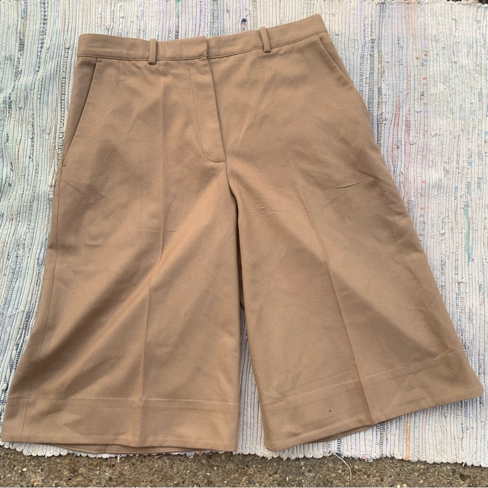 COS Tan Wide-Leg Bermuda Shorts